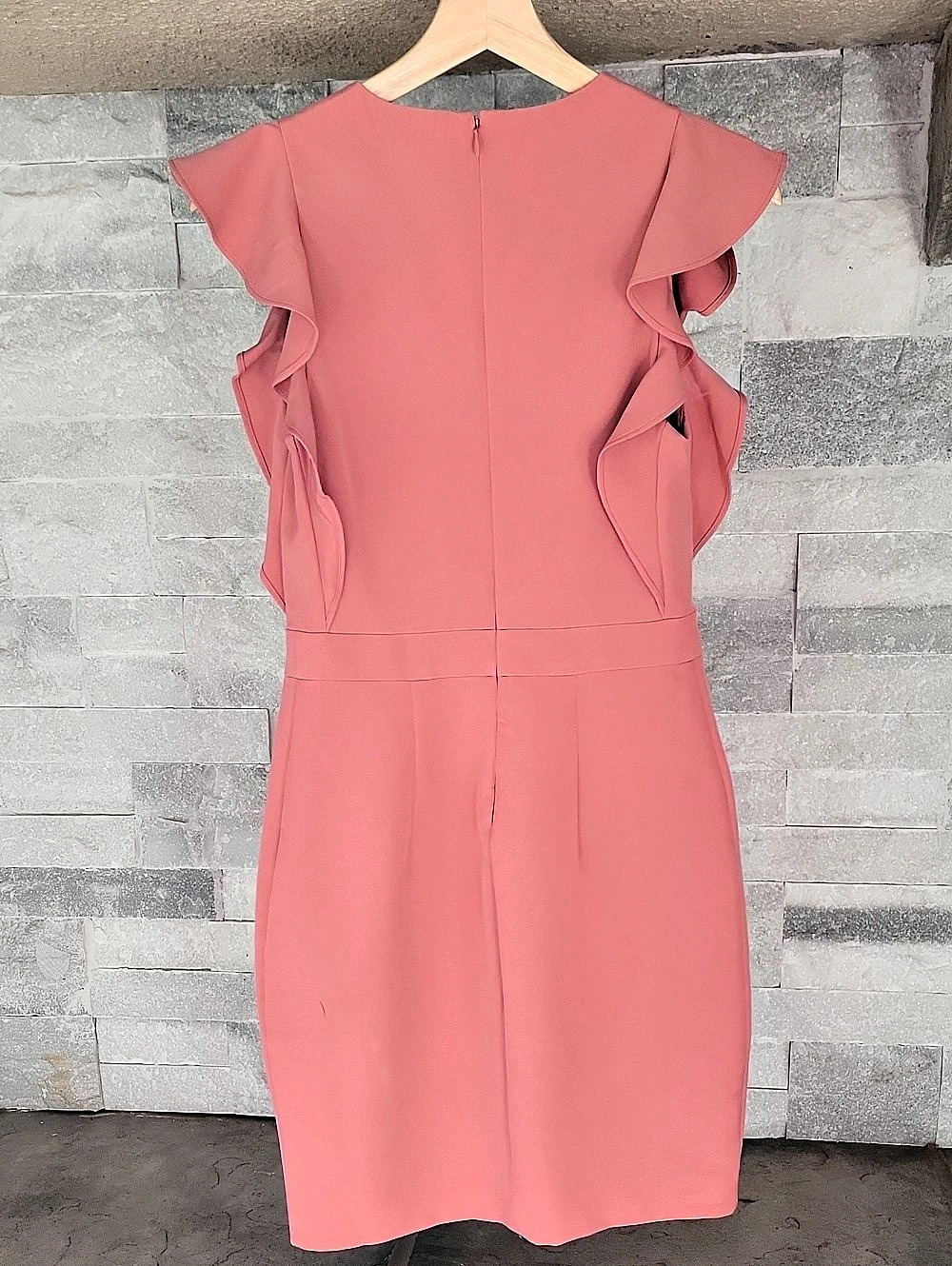 Pink Ruffle Sleeve Mini Dress - Picture 2 of 7